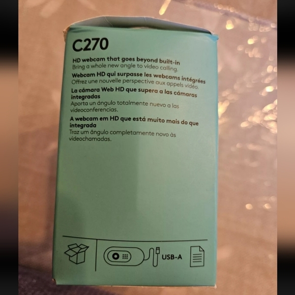 Logitech webcam HD C270 720p Built-in Mic New In Box Gray - Picture 5 of 5